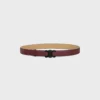 Triomphe Buckle in Metal & Reversible Strap 25Mm in Smooth and Grained Calfskin Triomphe Buckle in Metal & Reversible Strap 25Mm in Smooth and Grained Calfskin