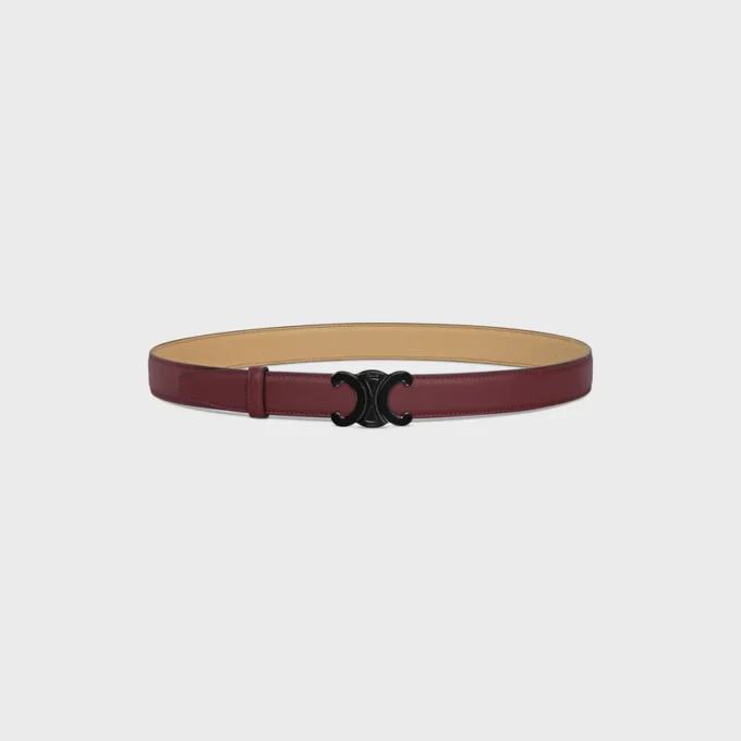 Triomphe Buckle in Metal & Reversible Strap 25Mm in Smooth and Grained Calfskin Triomphe Buckle in Metal & Reversible Strap 25Mm in Smooth and Grained Calfskin