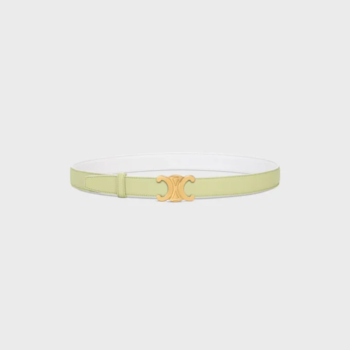 Triomphe Buckle in Metal & Reversible Strap 25Mm in Smooth and Grained Calfskin Triomphe Buckle in Metal & Reversible Strap 25Mm in Smooth and Grained Calfskin