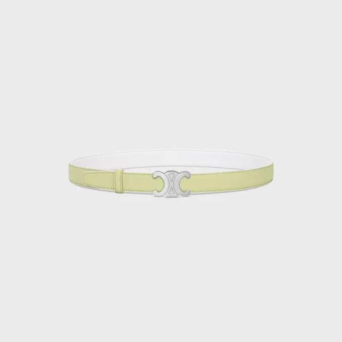 Triomphe Buckle in Metal & Reversible Strap 25Mm in Smooth and Grained Calfskin Triomphe Buckle in Metal & Reversible Strap 25Mm in Smooth and Grained Calfskin