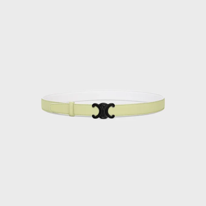 Triomphe Buckle in Metal & Reversible Strap 25Mm in Smooth and Grained Calfskin Triomphe Buckle in Metal & Reversible Strap 25Mm in Smooth and Grained Calfskin