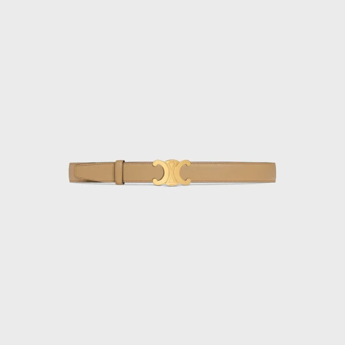 Triomphe Buckle in Metal & Reversible Strap 25Mm in Smooth and Grained Calfskin Triomphe Buckle in Metal & Reversible Strap 25Mm in Smooth and Grained Calfskin
