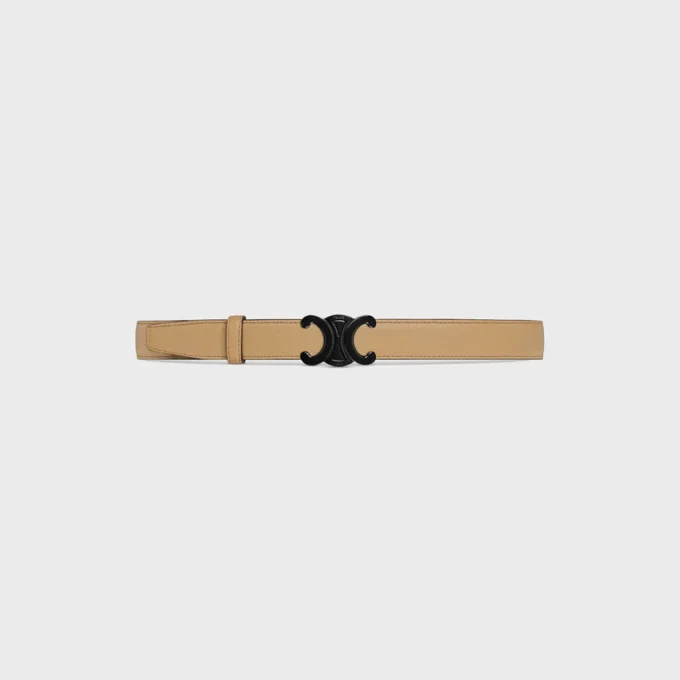 Triomphe Buckle in Metal & Reversible Strap 25Mm in Smooth and Grained Calfskin Triomphe Buckle in Metal & Reversible Strap 25Mm in Smooth and Grained Calfskin