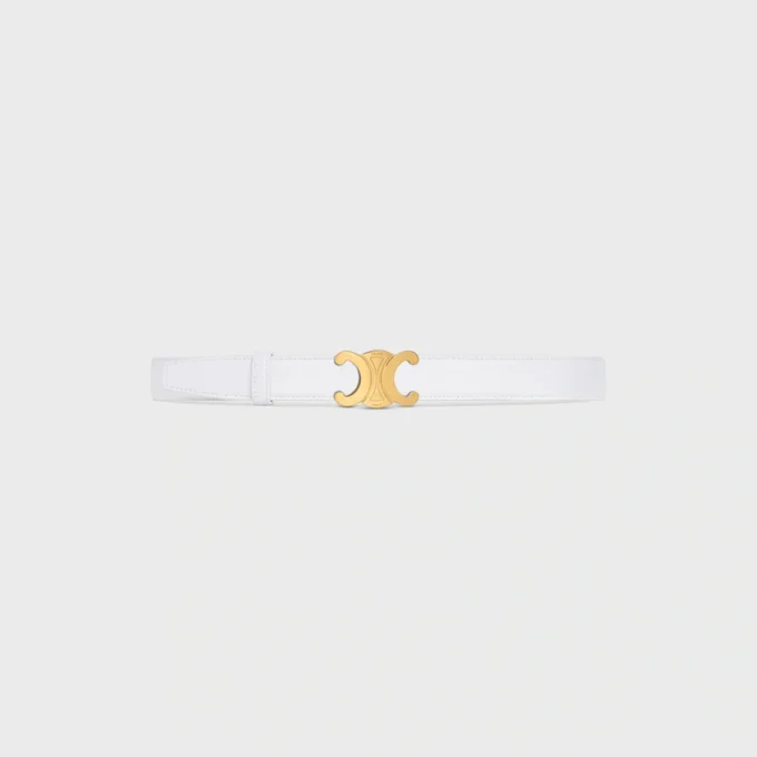 Triomphe Buckle in Metal & Reversible Strap 25Mm in Smooth and Grained Calfskin Triomphe Buckle in Metal & Reversible Strap 25Mm in Smooth and Grained Calfskin