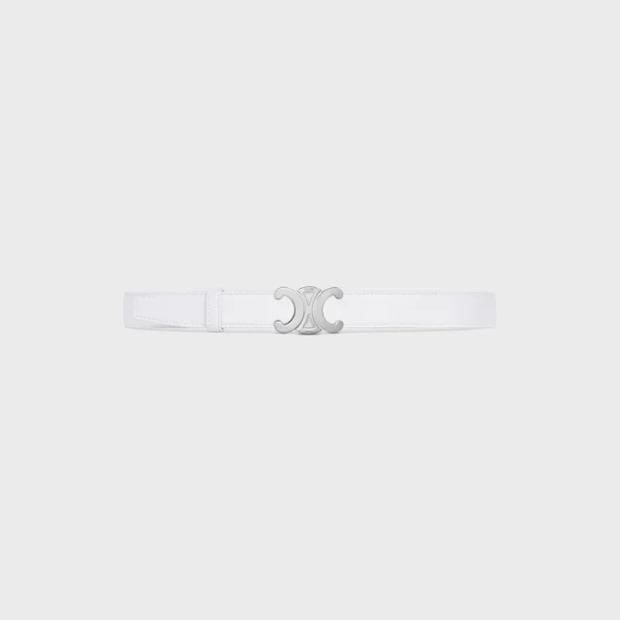 Triomphe Buckle in Metal & Reversible Strap 25Mm in Smooth and Grained Calfskin Triomphe Buckle in Metal & Reversible Strap 25Mm in Smooth and Grained Calfskin