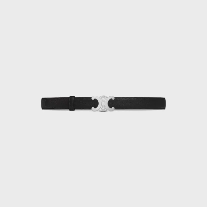 Triomphe Buckle in Metal & Reversible Strap 25Mm in Smooth and Grained Calfskin Triomphe Buckle in Metal & Reversible Strap 25Mm in Smooth and Grained Calfskin