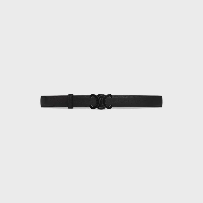 Triomphe Buckle in Metal & Reversible Strap 25Mm in Smooth and Grained Calfskin Triomphe Buckle in Metal & Reversible Strap 25Mm in Smooth and Grained Calfskin