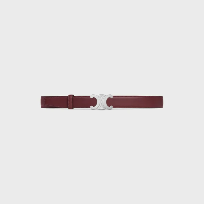 Triomphe Buckle in Metal & Reversible Strap 25Mm in Smooth and Grained Calfskin Triomphe Buckle in Metal & Reversible Strap 25Mm in Smooth and Grained Calfskin