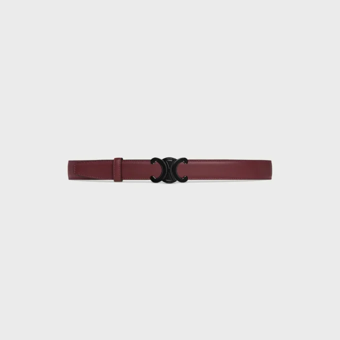 Triomphe Buckle in Metal & Reversible Strap 25Mm in Smooth and Grained Calfskin Triomphe Buckle in Metal & Reversible Strap 25Mm in Smooth and Grained Calfskin