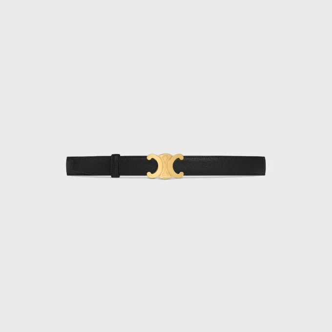 Triomphe Buckle in Metal & Reversible Strap 25Mm in Smooth and Grained Calfskin Triomphe Buckle in Metal & Reversible Strap 25Mm in Smooth and Grained Calfskin