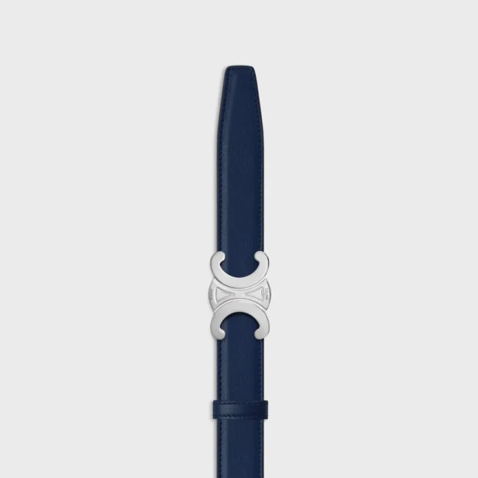 Triomphe Buckle in Metal & Reversible Strap 25Mm in Smooth and Grained Calfskin Triomphe Buckle in Metal & Reversible Strap 25Mm in Smooth and Grained Calfskin