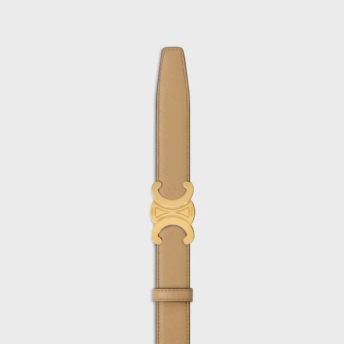 Triomphe Buckle in Metal & Reversible Strap 25Mm in Smooth and Grained Calfskin Triomphe Buckle in Metal & Reversible Strap 25Mm in Smooth and Grained Calfskin