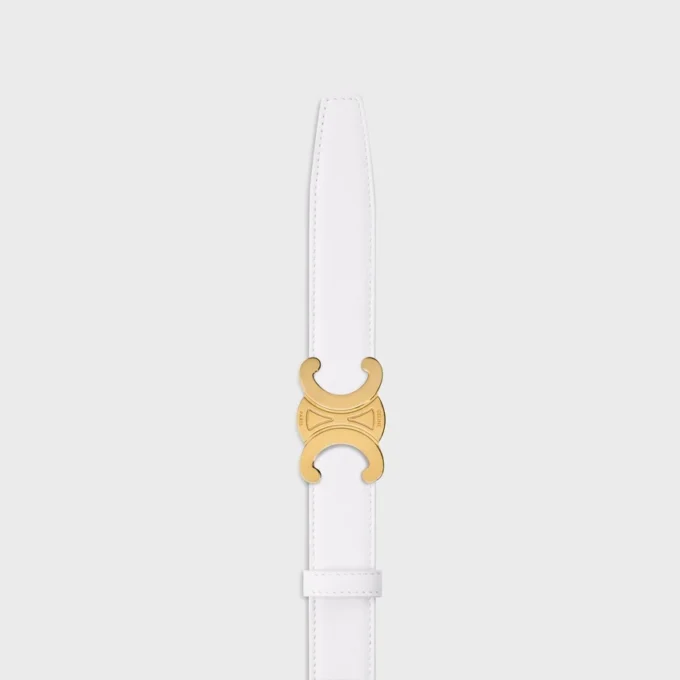 Triomphe Buckle in Metal & Reversible Strap 25Mm in Smooth and Grained Calfskin Triomphe Buckle in Metal & Reversible Strap 25Mm in Smooth and Grained Calfskin