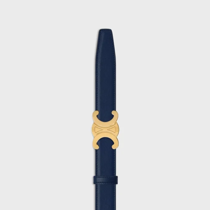 Triomphe Buckle in Metal & Reversible Strap 25Mm in Smooth and Grained Calfskin Triomphe Buckle in Metal & Reversible Strap 25Mm in Smooth and Grained Calfskin
