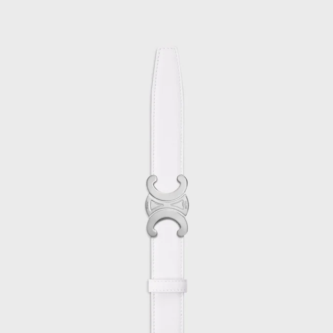 Triomphe Buckle in Metal & Reversible Strap 25Mm in Smooth and Grained Calfskin Triomphe Buckle in Metal & Reversible Strap 25Mm in Smooth and Grained Calfskin