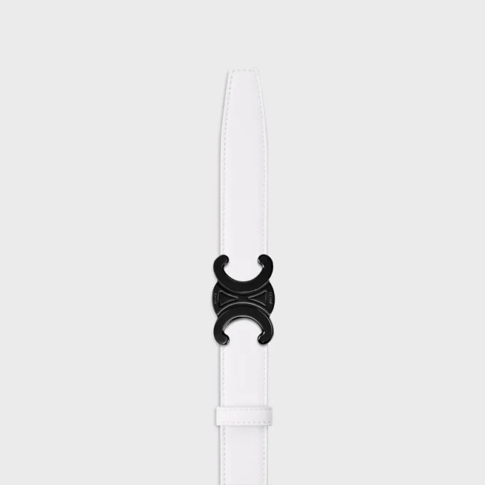 Triomphe Buckle in Metal & Reversible Strap 25Mm in Smooth and Grained Calfskin Triomphe Buckle in Metal & Reversible Strap 25Mm in Smooth and Grained Calfskin
