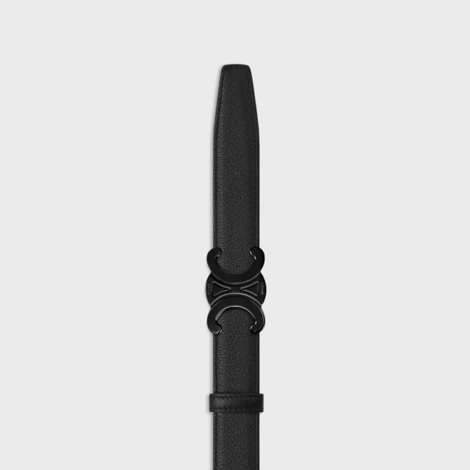 Triomphe Buckle in Metal & Reversible Strap 25Mm in Smooth and Grained Calfskin Triomphe Buckle in Metal & Reversible Strap 25Mm in Smooth and Grained Calfskin