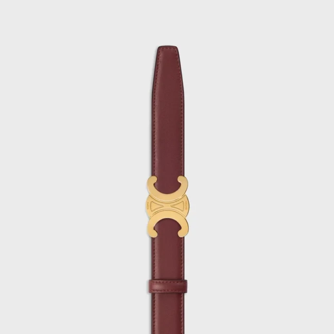 Triomphe Buckle in Metal & Reversible Strap 25Mm in Smooth and Grained Calfskin Triomphe Buckle in Metal & Reversible Strap 25Mm in Smooth and Grained Calfskin