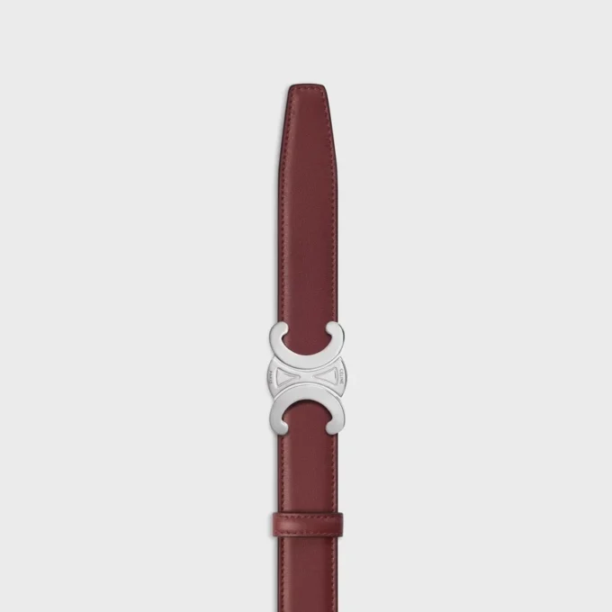 Triomphe Buckle in Metal & Reversible Strap 25Mm in Smooth and Grained Calfskin Triomphe Buckle in Metal & Reversible Strap 25Mm in Smooth and Grained Calfskin