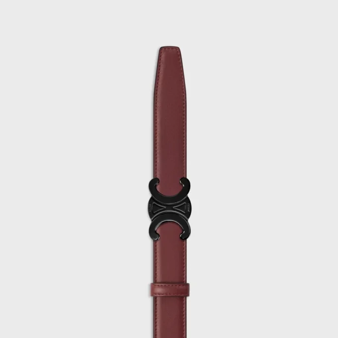 Triomphe Buckle in Metal & Reversible Strap 25Mm in Smooth and Grained Calfskin Triomphe Buckle in Metal & Reversible Strap 25Mm in Smooth and Grained Calfskin