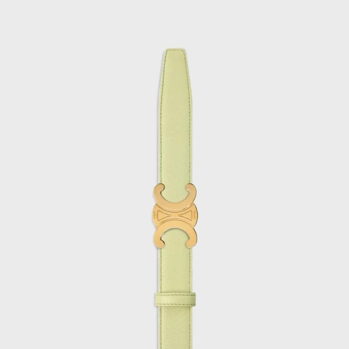 Triomphe Buckle in Metal & Reversible Strap 25Mm in Smooth and Grained Calfskin Triomphe Buckle in Metal & Reversible Strap 25Mm in Smooth and Grained Calfskin