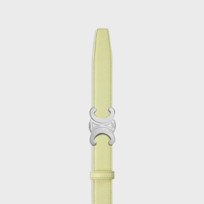 Triomphe Buckle in Metal & Reversible Strap 25Mm in Smooth and Grained Calfskin Triomphe Buckle in Metal & Reversible Strap 25Mm in Smooth and Grained Calfskin