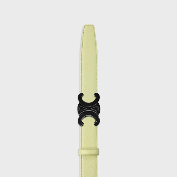 Triomphe Buckle in Metal & Reversible Strap 25Mm in Smooth and Grained Calfskin Triomphe Buckle in Metal & Reversible Strap 25Mm in Smooth and Grained Calfskin