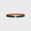 Triomphe Buckle in Metal & Reversible Strap 25Mm in Taurillon and Natural Calfskin Triomphe Buckle in Metal & Reversible Strap 25Mm in Taurillon and Natural Calfskin