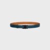 Triomphe Buckle in Metal & Reversible Strap 25Mm in Taurillon and Natural Calfskin Triomphe Buckle in Metal & Reversible Strap 25Mm in Taurillon and Natural Calfskin