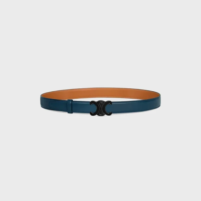 Triomphe Buckle in Metal & Reversible Strap 25Mm in Taurillon and Natural Calfskin Triomphe Buckle in Metal & Reversible Strap 25Mm in Taurillon and Natural Calfskin