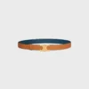 Triomphe Buckle in Metal & Reversible Strap 25Mm in Taurillon and Natural Calfskin Triomphe Buckle in Metal & Reversible Strap 25Mm in Taurillon and Natural Calfskin
