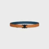 Triomphe Buckle in Metal & Reversible Strap 25Mm in Taurillon and Natural Calfskin Triomphe Buckle in Metal & Reversible Strap 25Mm in Taurillon and Natural Calfskin