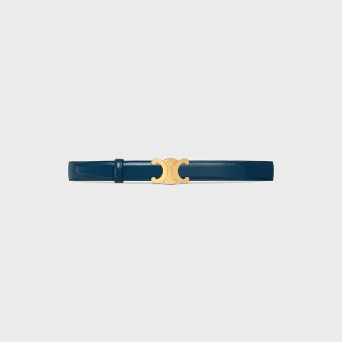 Triomphe Buckle in Metal & Reversible Strap 25Mm in Taurillon and Natural Calfskin Triomphe Buckle in Metal & Reversible Strap 25Mm in Taurillon and Natural Calfskin