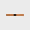 Triomphe Buckle in Metal & Reversible Strap 25Mm in Taurillon and Natural Calfskin Triomphe Buckle in Metal & Reversible Strap 25Mm in Taurillon and Natural Calfskin