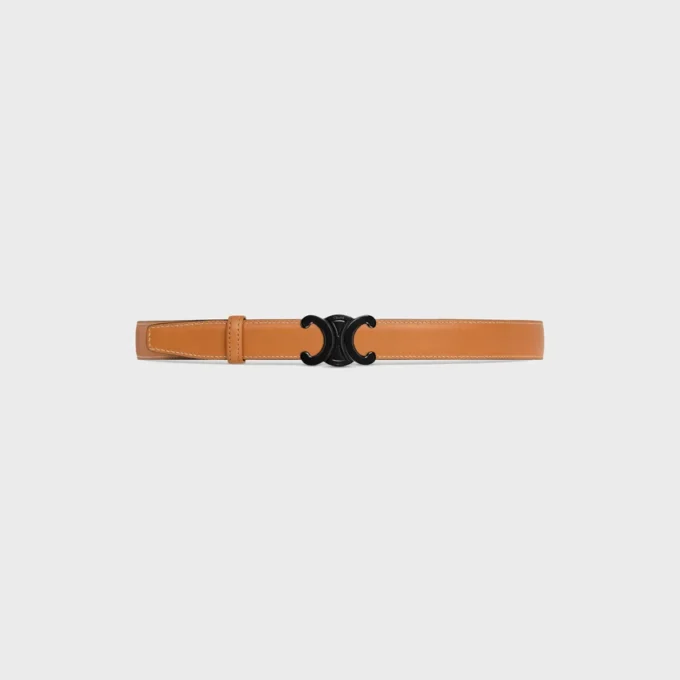 Triomphe Buckle in Metal & Reversible Strap 25Mm in Taurillon and Natural Calfskin Triomphe Buckle in Metal & Reversible Strap 25Mm in Taurillon and Natural Calfskin