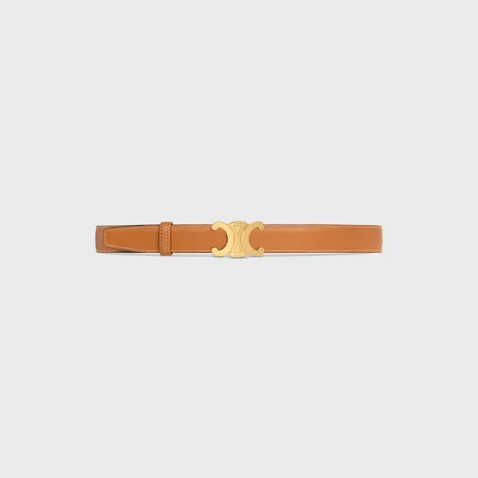 Triomphe Buckle in Metal & Reversible Strap 25Mm in Taurillon and Natural Calfskin Triomphe Buckle in Metal & Reversible Strap 25Mm in Taurillon and Natural Calfskin