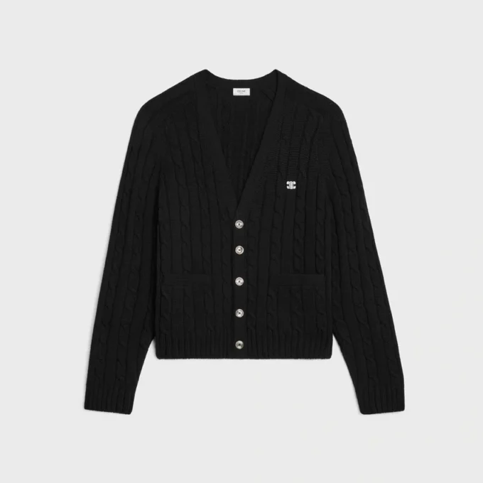 Triomphe Cardigan in Cable-Knit Cashmere Triomphe Cardigan in Cable-Knit Cashmere