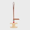 Triomphe Charm in Raffia and Natural Calfskin