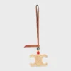 Triomphe Charm in Raffia and Natural Calfskin