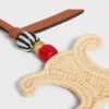 Triomphe Charm in Raffia and Natural Calfskin