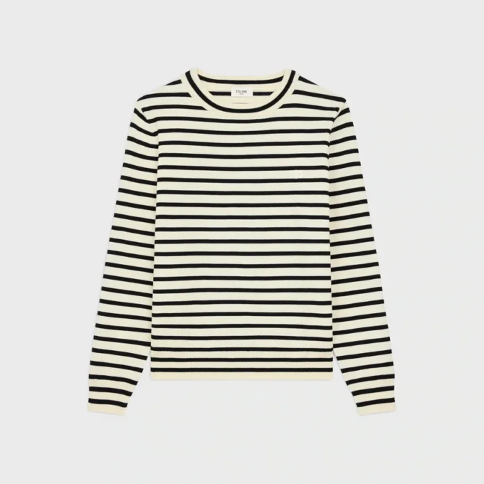 Triomphe Crew Neck Marinare Sweater in Wool Triomphe Crew Neck Marinare Sweater in Wool