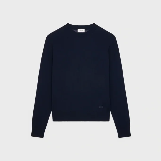 Triomphe Crew Neck Sweater in Fine Wool