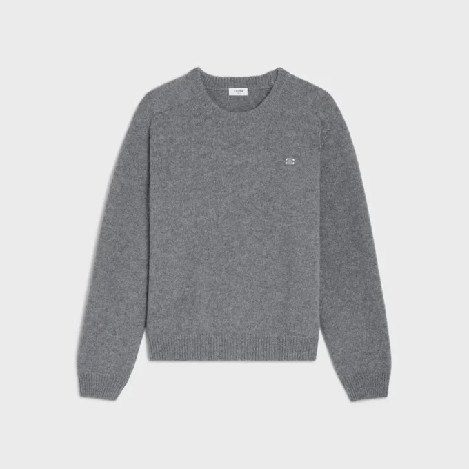 Triomphe Crew Neck Sweater in Wool Cashmere Triomphe Crew Neck Sweater in Wool Cashmere