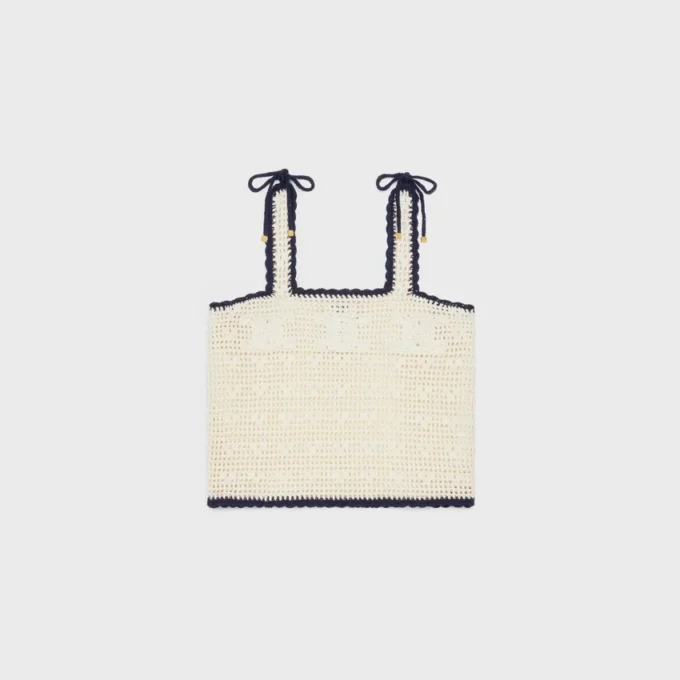 Triomphe Crop Top in Crochetted Cotton