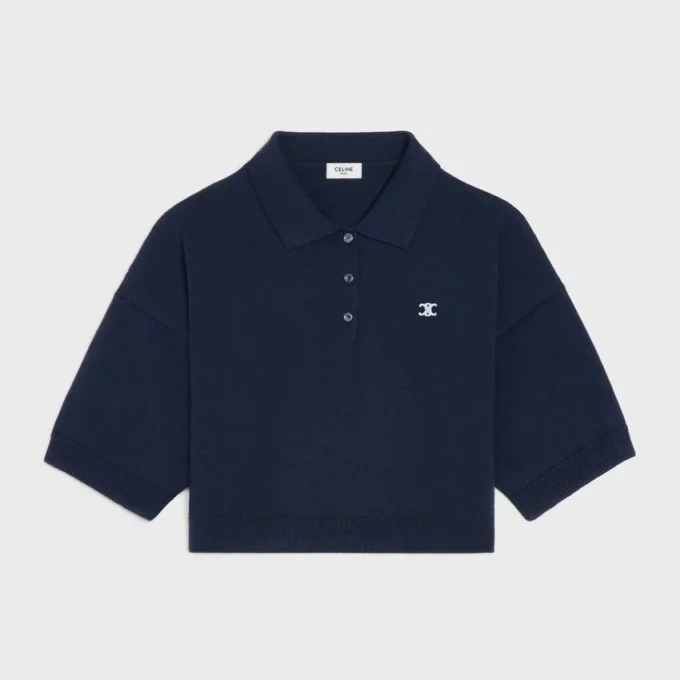 Triomphe Cropped Polo in Wool