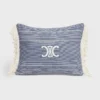 Triomphe Cushion in Striped Cotton Triomphe Cushion in Striped Cotton