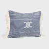Triomphe Cushion in Striped Cotton Triomphe Cushion in Striped Cotton