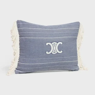 Triomphe Cushion in Striped Cotton