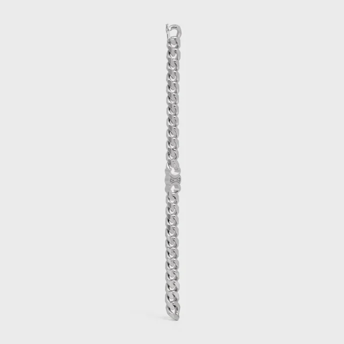 Triomphe Gourmette Bracelet in Brass with Rhodium Finish Triomphe Gourmette Bracelet in Brass with Rhodium Finish