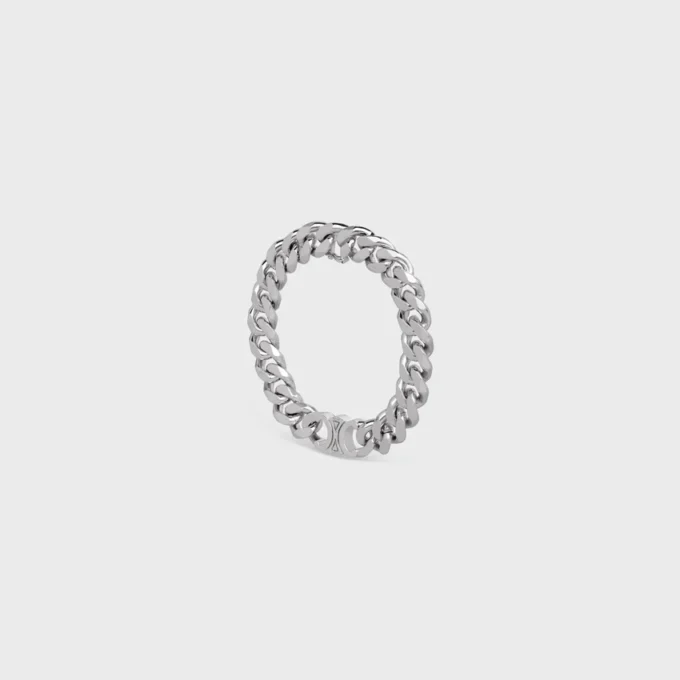 Triomphe Gourmette Bracelet in Brass with Rhodium Finish Triomphe Gourmette Bracelet in Brass with Rhodium Finish